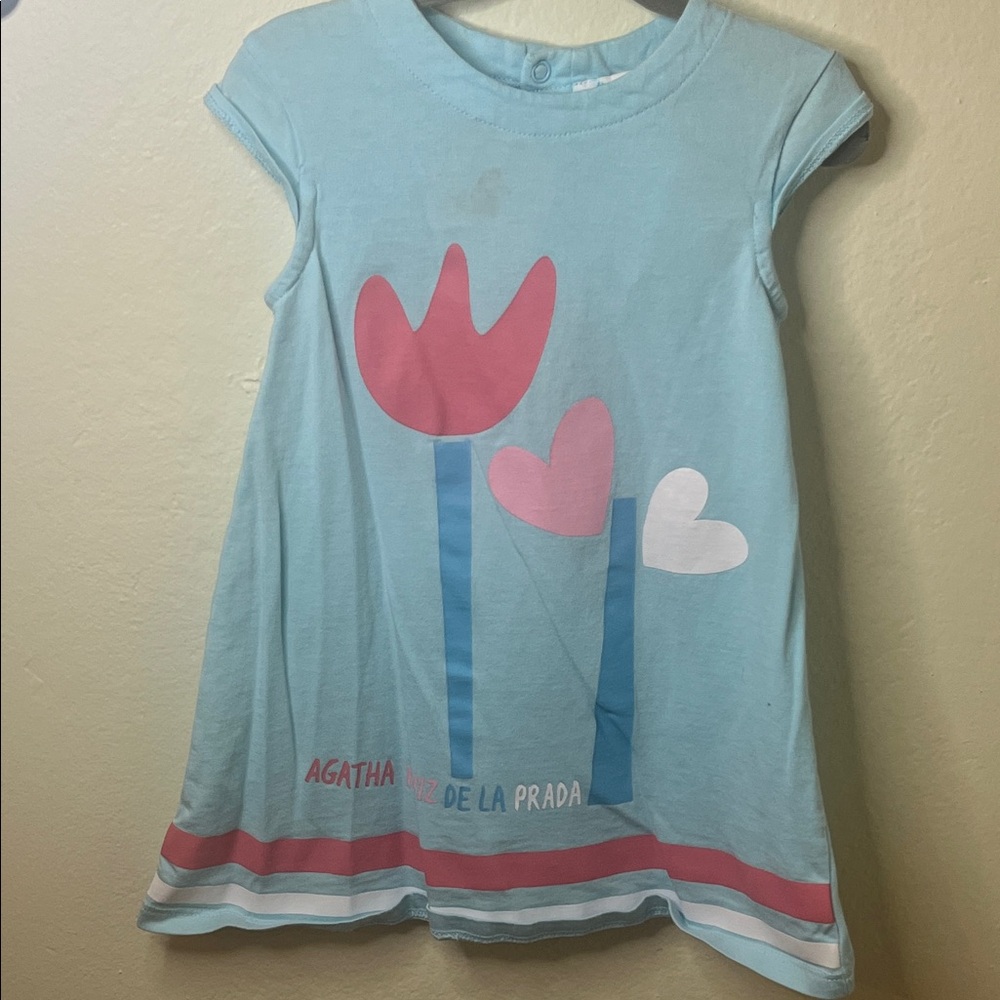 Agatha Ruiz De La Prada Floral Blue and Pink Tulip Dress